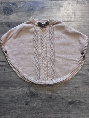 HOPE & HENRY Girls Cape Organic Cotton Colored Tan size Medium