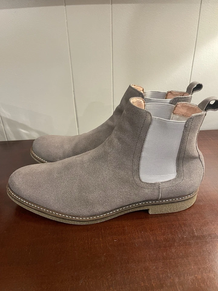 Rush Gordon Rush Clyde Gray Suede Leather Pull On Chelsea Boots Size 11.5 EUC - Image 2 of 4