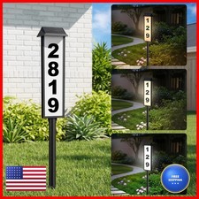 Brightever Solar Address Sign House Number 3-Color LED Waterproof Stake 1-Pack