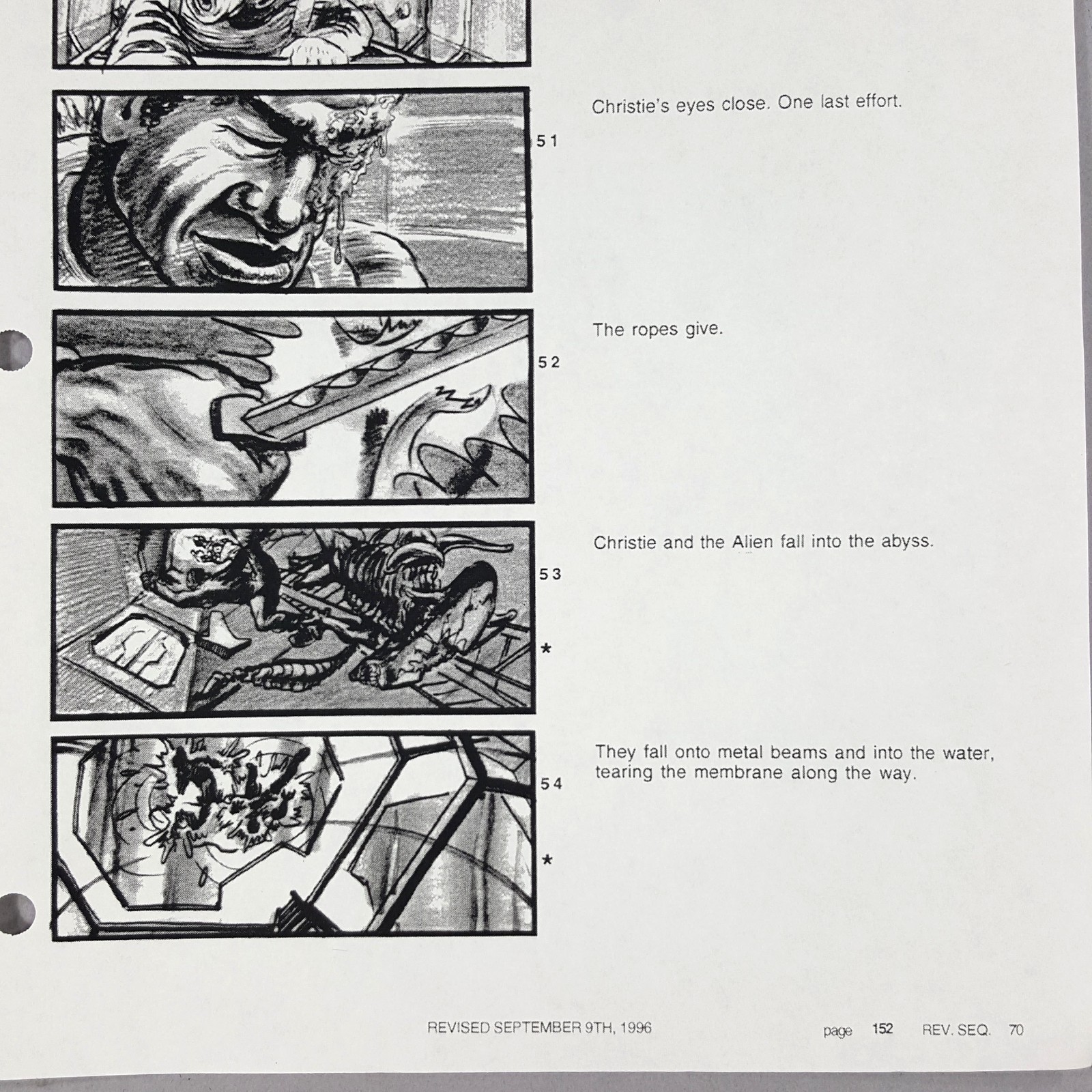 Image 4 of Alien: Resurrection - Production Used Storyboard, Crew Climbs Ladder 152-70 COA