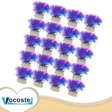Pieces of 20 Aquarium Plastic Plants Artificial Aquatic Plant Tree 1.97" Purple