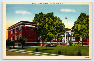 Postcard: H FC-2 HIGH SCHOOL, FOREST CITY, N. C. E-6408