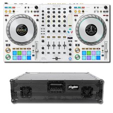 Pioneer DDJ-FLX10 4-Deck DJ Controller White and Headliner HL10013 Flight Case