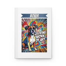 Boxer Notebook Living Work of Art Diary Hardcover Dog Lover Gift