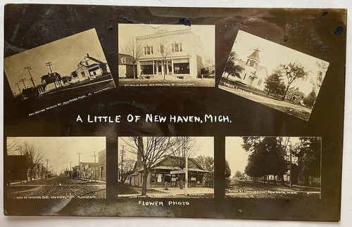 RPPC Real Photo Postcard - A Little Of New Haven, Michigan MI 