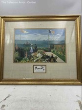 Multicolor Gold Frame Garden At Sainte-Adresse Art Piece Print By Claude Monet