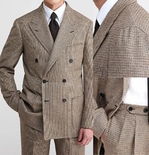 Men Suit 2 Pieces Blazer Double Breasted Formal Business Customized