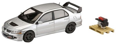 Mitsubishi Lancer Evolution Cool Silver Metallic 8 MR GSR with Engine Display Mo