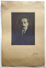 ALBERT EINSTEIN  Black and white portrait photograph by Suse Byk Vintage Rare