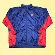 VTG 2000s Nike Silver Tag Team USA Soccer Full Zip Windbreaker Jacket Size XL