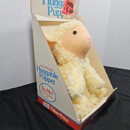 Vintage Fisher Price Toys Lamb Sheep Plush Hand Puppet Collectible Toy w/ Box - Picture 11 of 24