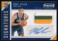 2015-16 PANINI THREADS SIGNATURES TREY LYLES ROOKIE AUTOGRAPH PLAYER-WORN #11/25