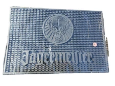F Jagermeister Black  Rubber Bar Mat Large with Oval Dots   18 X 12 New