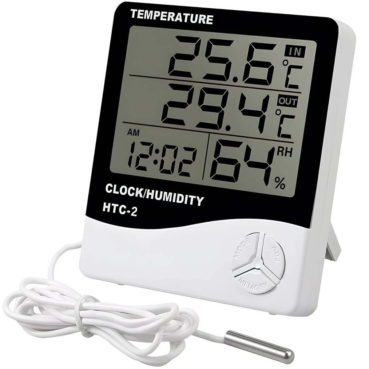 Digital Clock Weather Station, Thermometer Hygrometer, Tabletop