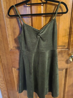 Mudd Olive Green Velvet Cami Dress, Size M | eBay