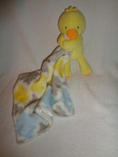 Duck Chick Yellow Gray Blue Baby Starters Plush Security Lovey Blanket Rattle