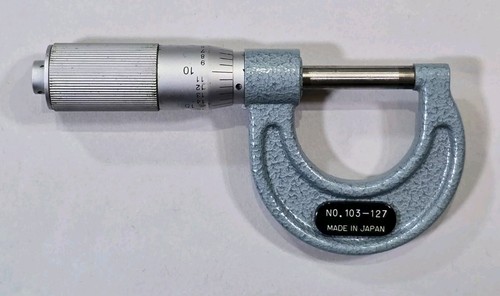 MITUTOYO Set, DIAL CALIPER 505-626-50 Micrometer 103-127 & Ruler Mahogany Box - Picture 7 of 16