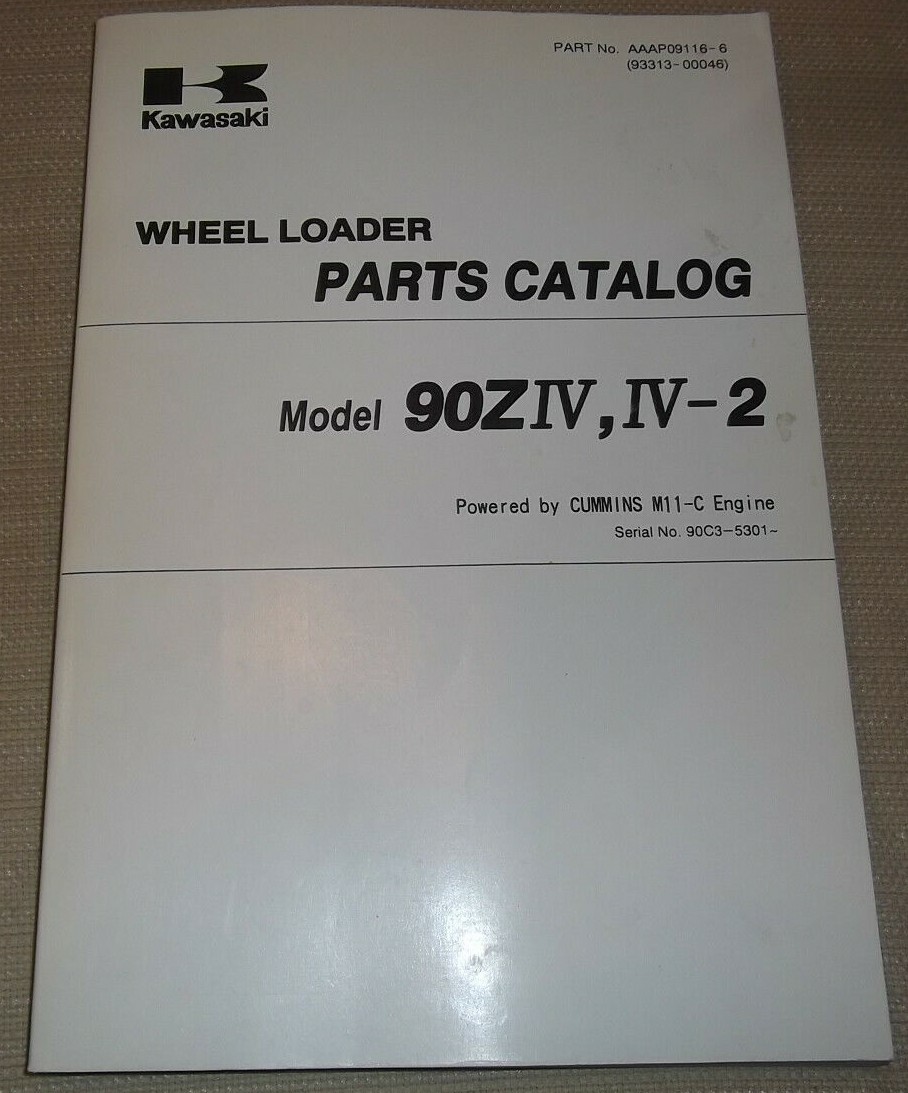 KAWASAKI 90ZIV 90ZIV-2 WHEEL LOADER PARTS CATALOG BOOK MANUAL