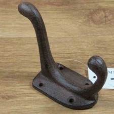 Garderobenhaken Gusseisen Kleiderhaken Wandhaken Antikbraun Doppelhaken L137M-B