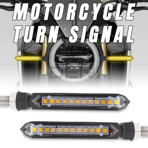 2X Señales de giro LED para motocicleta Indicador de luz Flujo Agua Ámbar Secuencial - Imagen 3 de 7