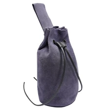 Medieval Belt Pouch Leather Drawstring Purse Coin Accessory Waist Bag Dark Blue