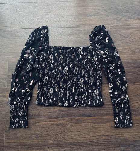 Reformation Top Puff Sleeve L UK12 Floral Long Sleeve Blouse Flowers Flattering - Picture 7 of 11