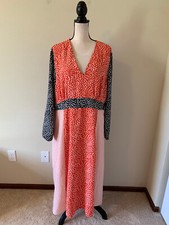 GLAMOURIOUS CURVE Women Plus Size 18 Multicolor V Neck A Line Dress