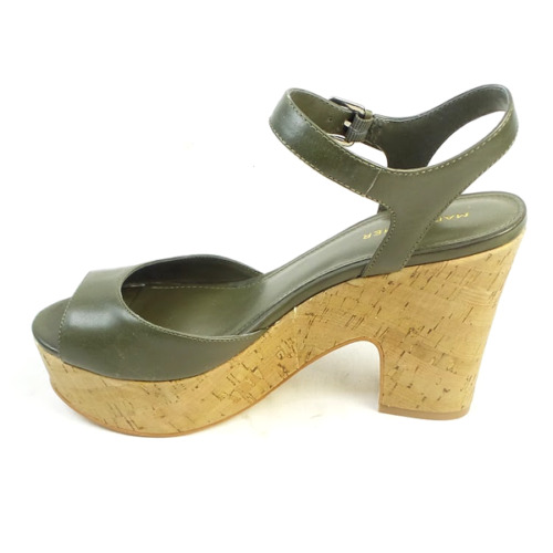 Marc Fisher Leather Platform Sandals Calia Olive - image 1
