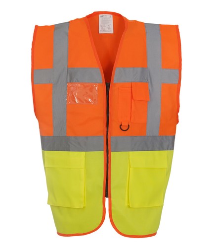 High Visibility Hi-Vis Reflective Full Zip Waistcoat Motorway Vest Gilet - Picture 9 of 27