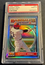 1993 SAMMY SOSA TOPPS FINEST REFRACTOR PSA 9 CUBS (277)
