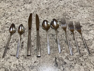 Oneida Rochestter 9 Piece Flatware WM A ROGERS Deluxe Stainless Oneida Ltd ROCHESTER | eBay