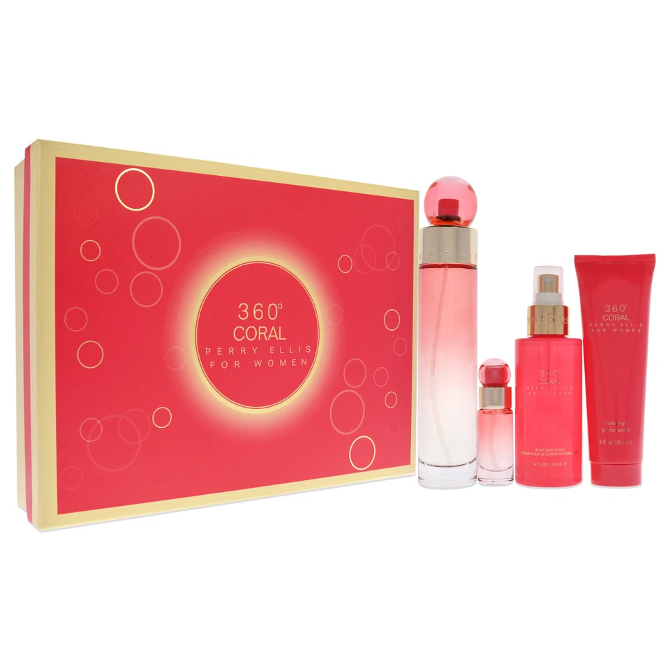 360 Coral de Perry Ellis para mujer - Juego de regalo de 4 piezas Foto 3 de 4
