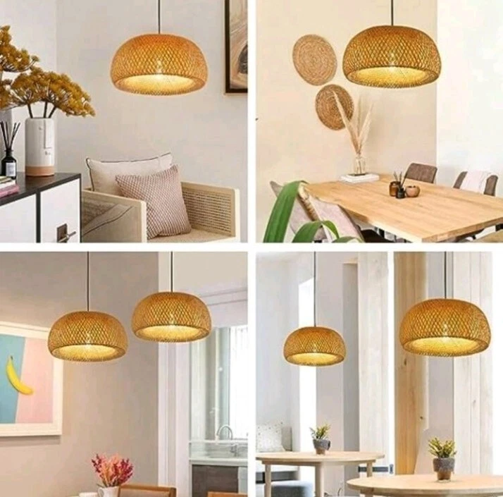 Pantalla Globo Bambú Tejida Hecha a Mano - Acento de Iluminación Ecológico Foto 2 de 3