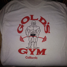 Vintage 80s Gold s Gym California T-Shirt Large White NEVER WORN ARNOLD
