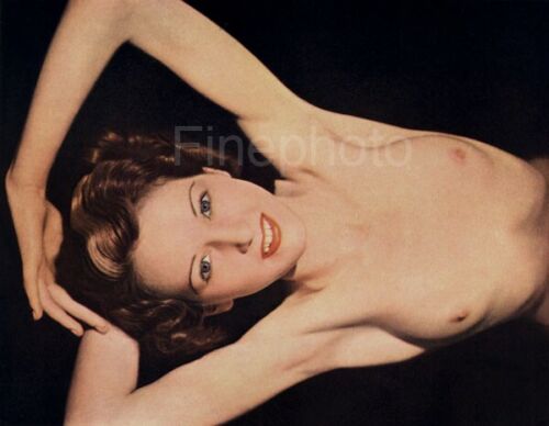 1936 Vintage JOHN EVERARD Early COLOR Female NUDE Woman Art Deco Photo Engraving - Picture 1 of 1