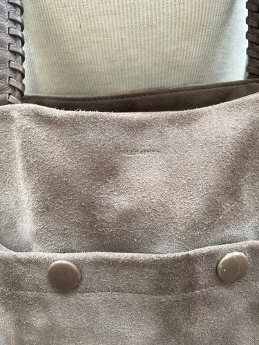All Saints Fleur De Lis Tan/ Brown 🥥 Suede Large Shoulder Tote Bag $328 - Picture 4 of 12