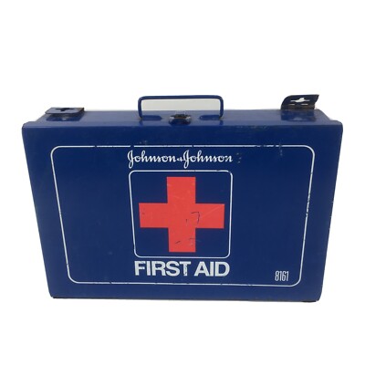US Vintage ジョンソン&ジョンソン　ファーストエイドキット Vintage Johnson and Johnson First Aid Kit Metal Box 8161. no