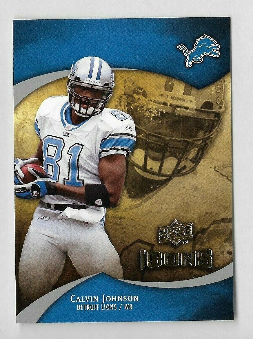 CALVIN JOHNSON 2009 UPPER DECK ICONS FOOTBALL INSERT 28 LIONS GREAT EBay calvin-johnson-2009-upper-deck-icons-football-insert-28-lions-great-ebay