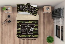 3D Camouflage Number Pattern Quilt Cover Set Duvet Cover Bedding Pillowcases