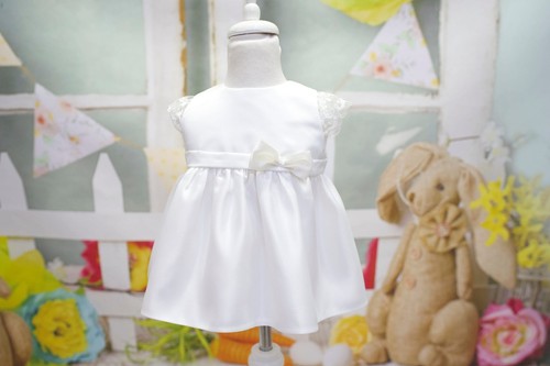 White Baby Girl Dress, Baptism Dress for Baby Girl, Lace Flower Girl Dress Tulle