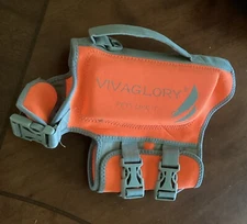 Vivaglory Dog Life Vest Skin-Friendly Neoprene Life  OrangeJacket  Size S