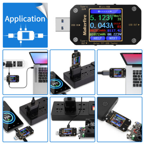 Probador USB Tipo-C Voltímetro Digital Amperímetro Voltio Amplificador Banco Medidor Multímetro - Imagen 10 de 11