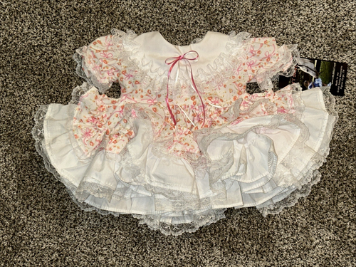 NEW Lid’l Dolly’s Full Circle Ruffles Lace Bows Dress 0-3 Months 8-12 lbs - Picture 2 of 8