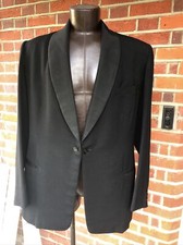 1950 s BESPOKE BLACK SHAWL COLLAR TUXEDO DINNER EVENING JACKET CHEST 48