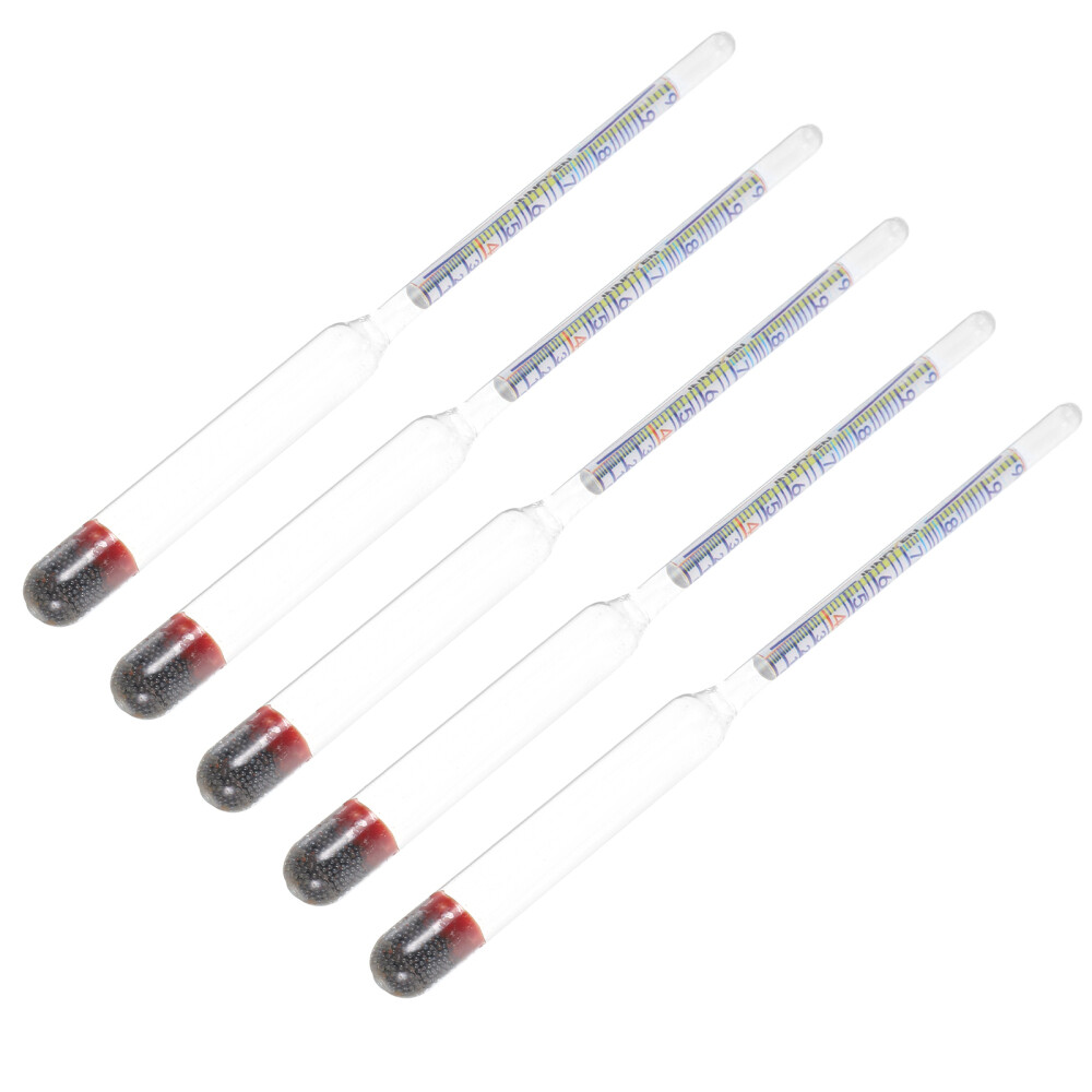 5pcs Alcohol Meter 0-96 Proof Liquor Wine Tester Wine Meter Glass Wine Measure