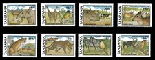 Tanzania 1991 - Game Parks Animals - Set of 8 stamps - Scott #717-24 - MNH