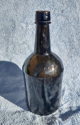 Olive dreiteilige Form antike Flasche Ricketts Bristol Sammlerstück
