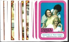 THREE'S COMPANY TOPPS STICKER CARD SET OF 44 FROM 1978 (NEAR MINT) FROM VENDING