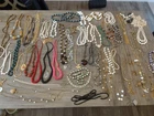 Vintage Estate Costume Fashion Jewelry Necklace Lot Of 69 Nice Mix Bead+ Chain
