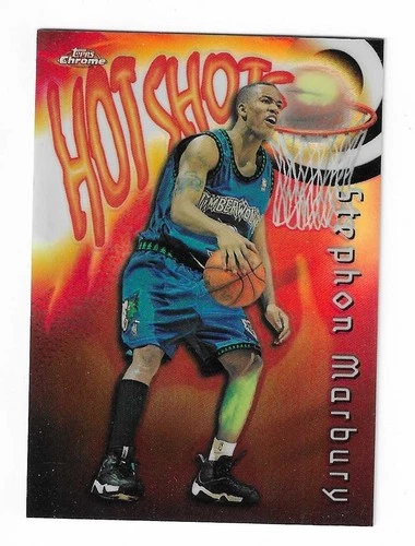 1997-98 Topps Chrome Hot Shots Refractor Stephon Marbury Parallel Insert Card